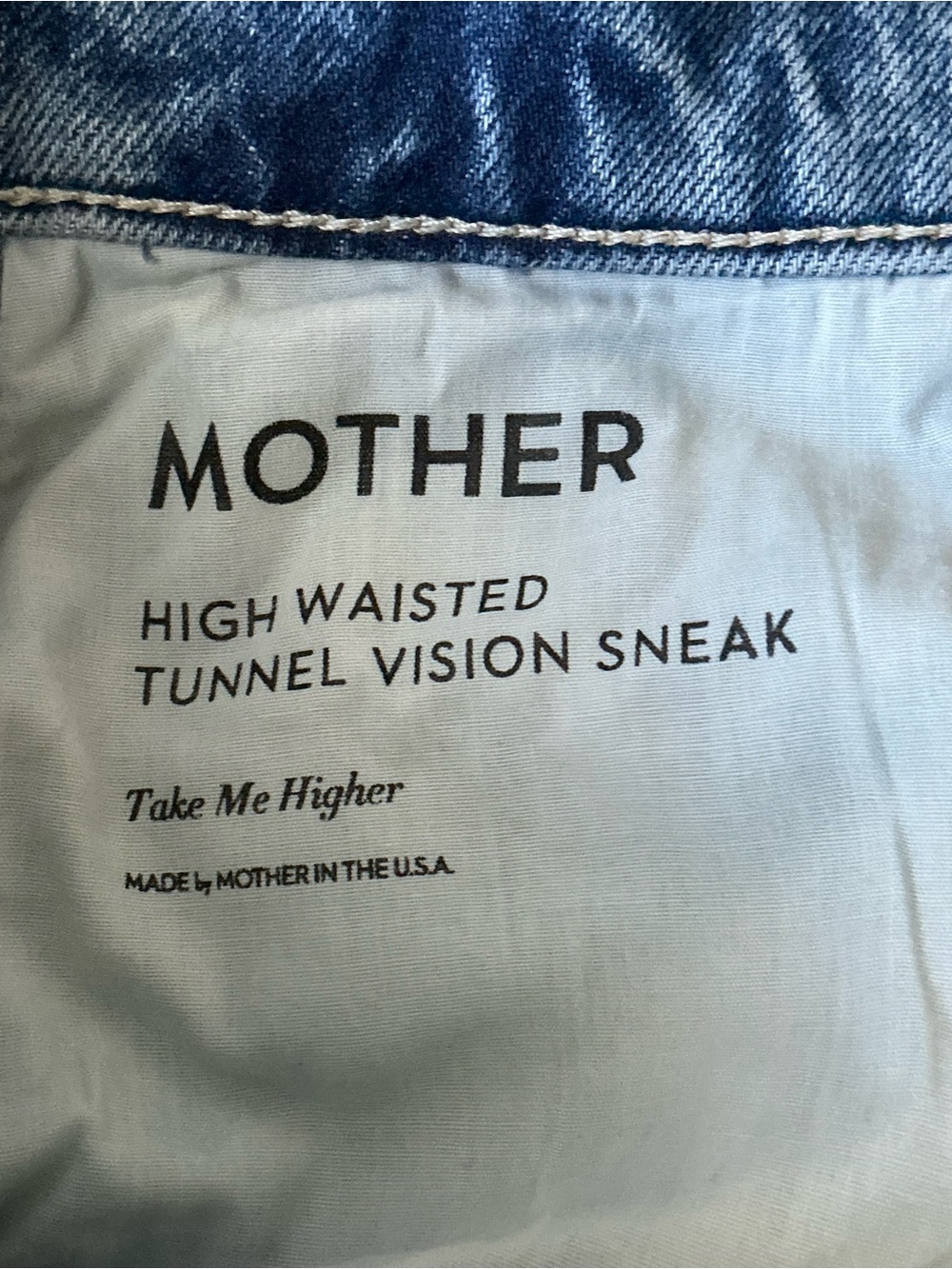 NWT MOTHER SUPERIOR Jeans High Waisted Tunnel Vision Sneak Blue Size 33 - Picture 13 of 15